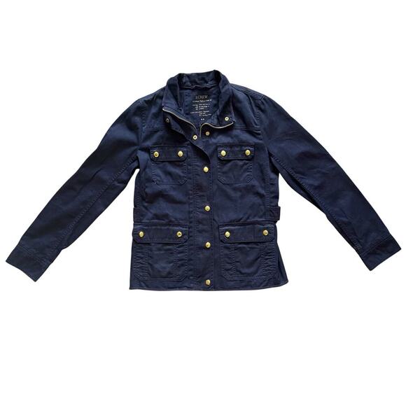 J. Crew Jacket Womens XS Relaxed Boyfriend Field Utility Pockets Gold Buttons - Picture 1 of 16